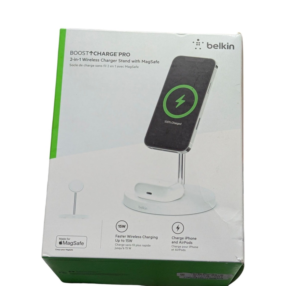 Bb.O Belkin BoostCharge Pro 2-in-1 Wireless Charger Stand (Missing AC Adapter)
